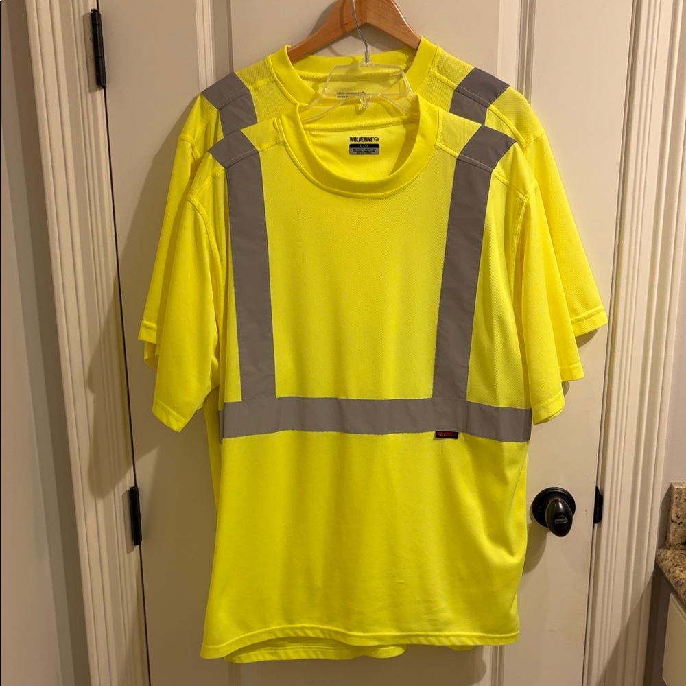 Wolverine Bright Yellow Safety Short Sleeve Shirt Set of 2